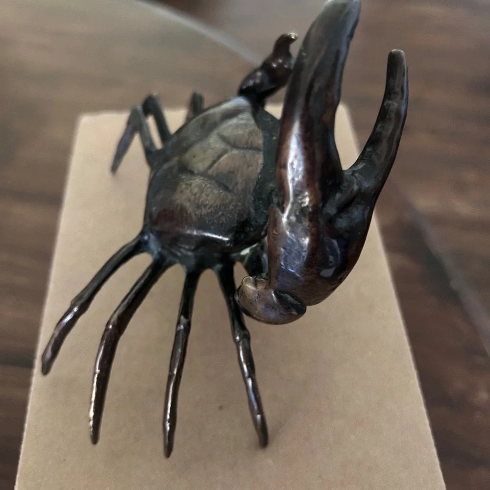 Vintage Bronze Crab Sculpture‎ Paperweight Figurine